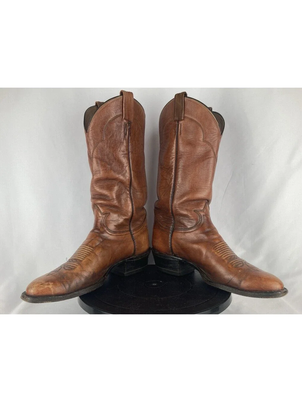 Men’s Size 8.5 D Tony Lama 5084 Vintage Tan Brown Leather Cowboy Western Boots